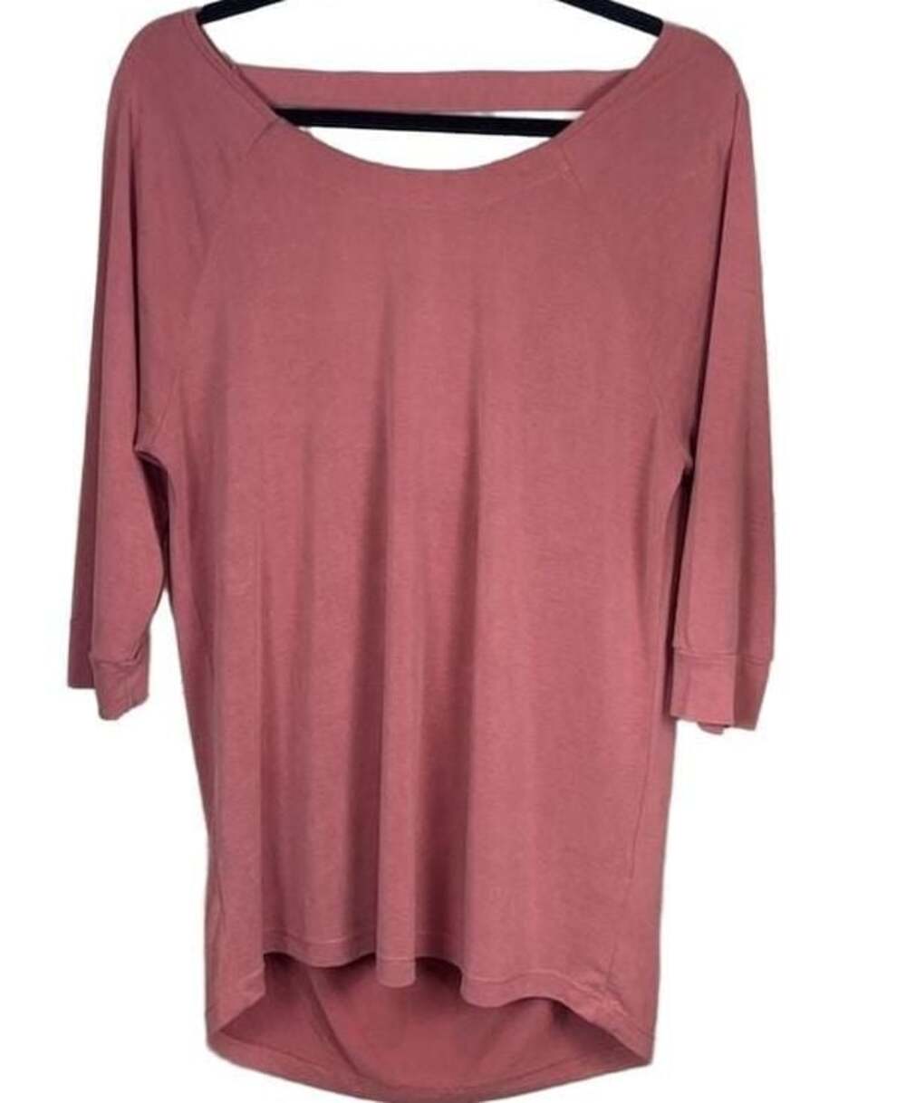Red Dress Size L Dusty Rose Cowl Back 3/4 Sleeve Top
